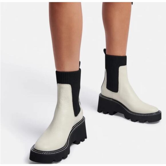 DV by Dolce Vita Brody Ankle Boot White & Black SZ 8 - Picture 1 of 8
